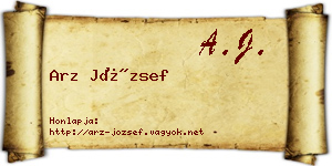Arz József névjegykártya